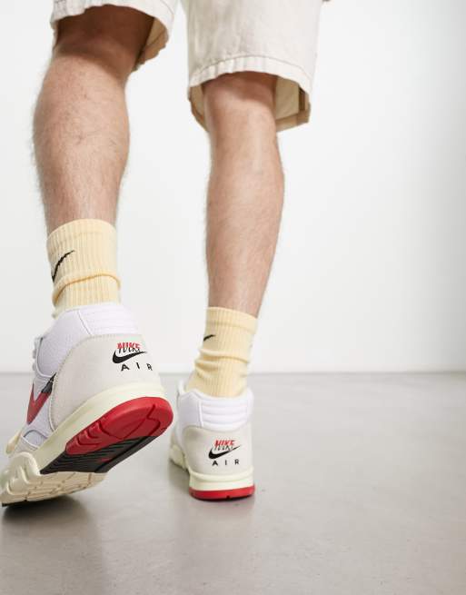Nike – Air Trainer 1 – Vita och röda sneakers, 2 av 4