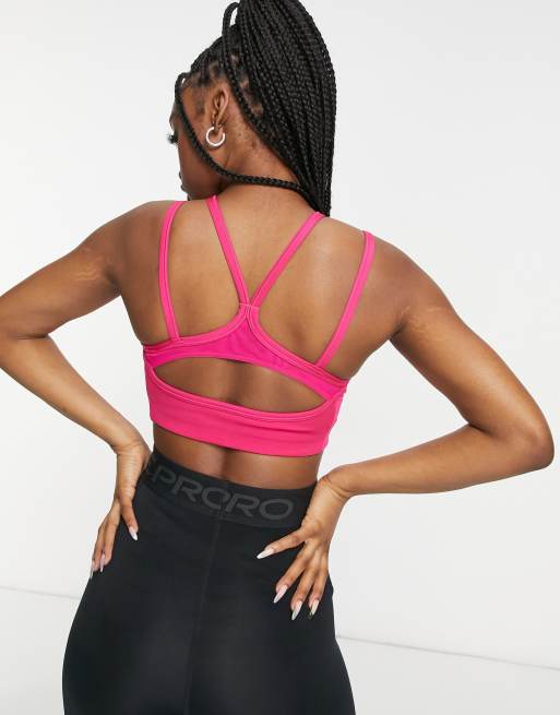 Nike Air Training Indy light support strappy sports bra in hot pink