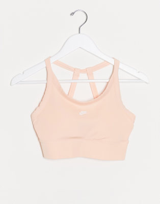 nike training flex trainers in grey with peach swoosh