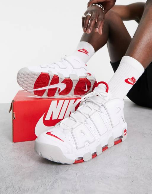 Nike air uptempo blanche et rouge hotsell