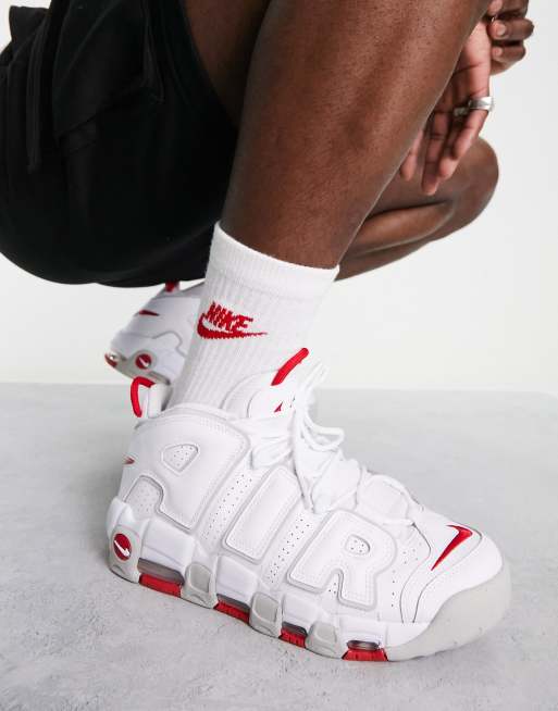 Nike air uptempo outlet blanche et rouge