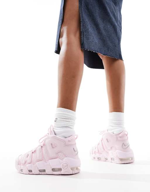 Nike uptempo on sale pink and black