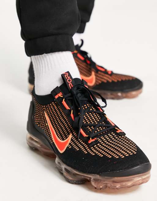 Nike - Air Vapormax 2021 Flyknit - Baskets - Noir et orange | ASOS