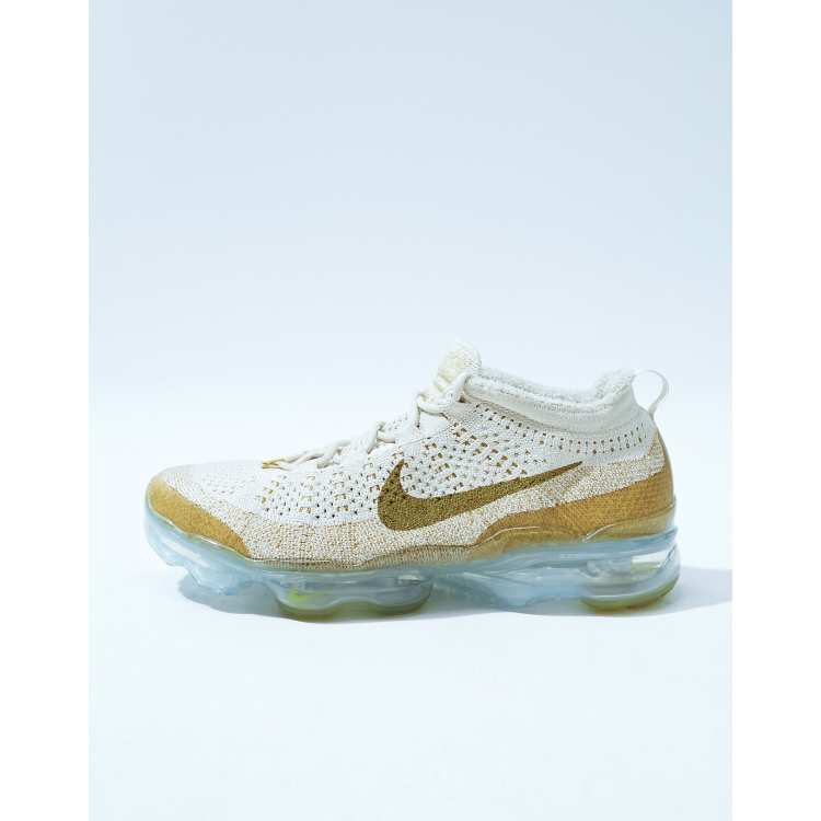 Nike air vapormax shop women's white and gold