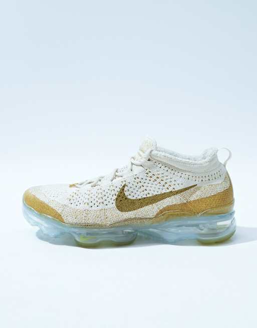 Nike air vapormax shop women's white and gold