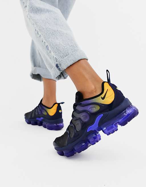 Nike - Air Vapormax Plus - Baskets - Bleu et jaune Nike - Air Vapormax Plus - Baskets - Bleu et jaune