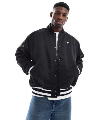 Air varsity bomber jacket in black