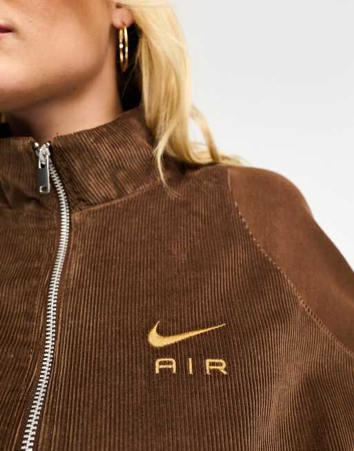 Nike Air Veste polaire zipp e en velours c tel Marron cacao