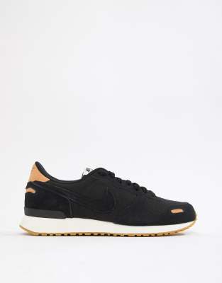 nike air vortex leather trainers in black