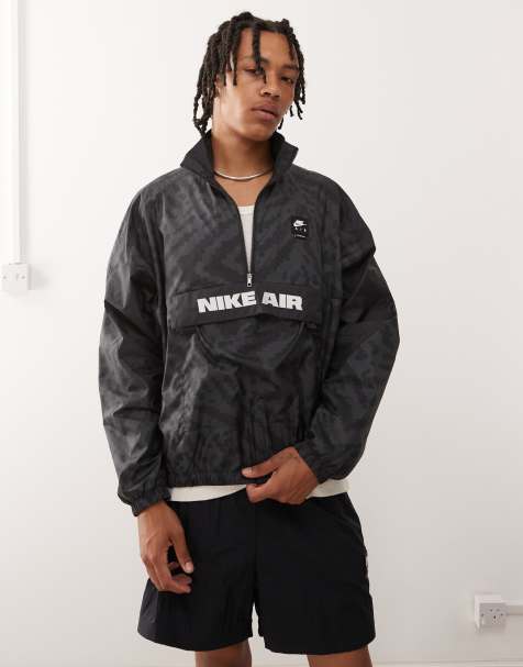 Nike Air woven half zip jacket in black - view 1