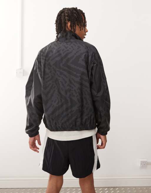 Nike Air woven half zip jacket in black