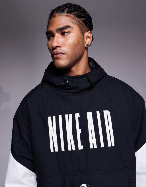 Nike Air woven jacket in black and white, 5 of 5