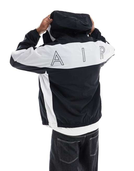 Nike Air woven paneled jacket in black and white, 2 of 4
