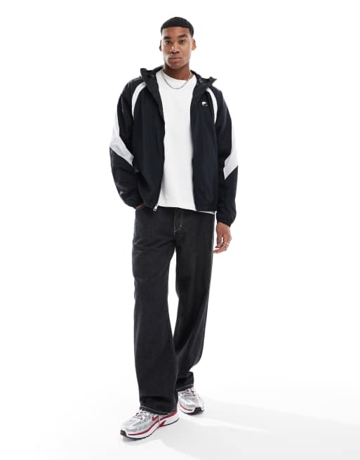 Nike Air woven paneled jacket in black and white, 4 of 4