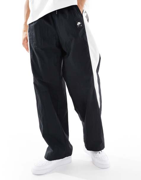 Nike Air woven panelled trousers in black and white