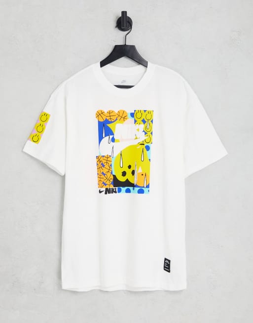 Nike - A.I.R. x David Bruce - Oversized zwaargewicht T-shirt met print in wit