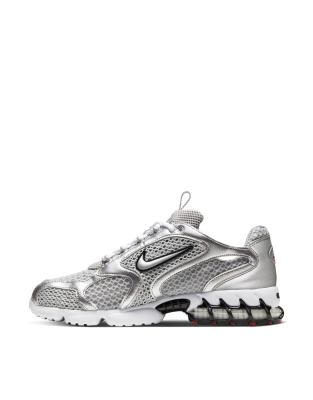 Nike Air Zoom Spiridon Cage 2 Rubber-trimmed Mesh And Leather Sneakers In Gray