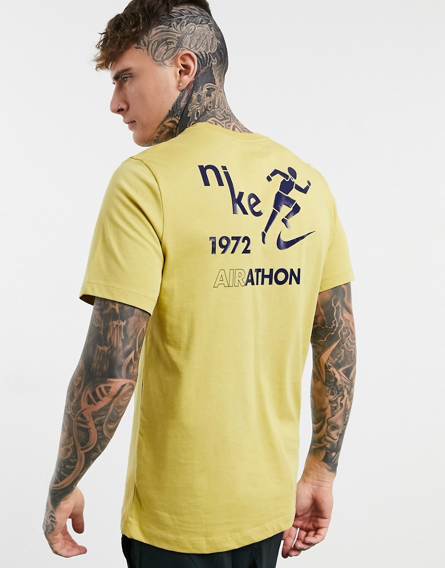 Nike Airathon logo t-shirt in yellow