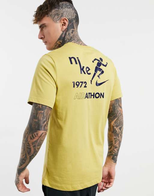 Nike Airathon logo t shirt in yellow