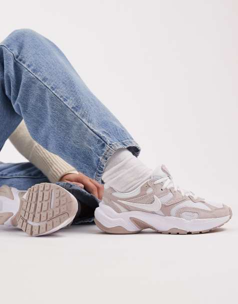 Nike AL8 sneakers in white & metallic silver - view 1