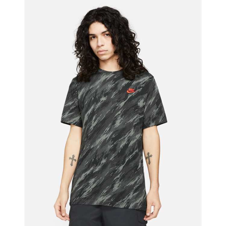 Black Nike Sportswear All Over Print T-Shirt