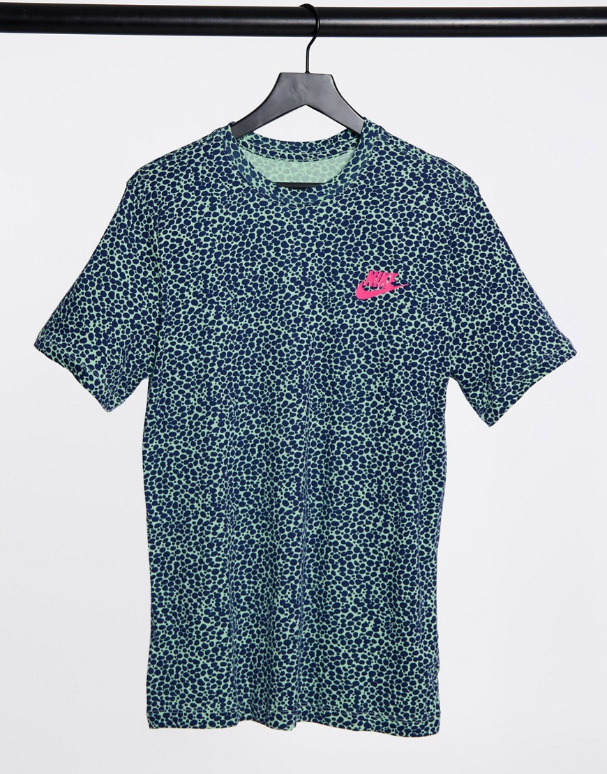 Nike all-over print t-shirt in green