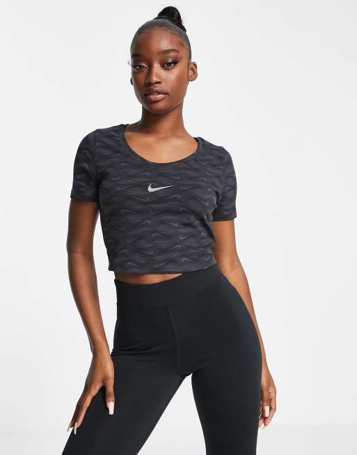 Gray nike crop top sale