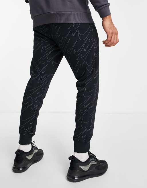 Nike All Over Swoosh Logo Pants Black