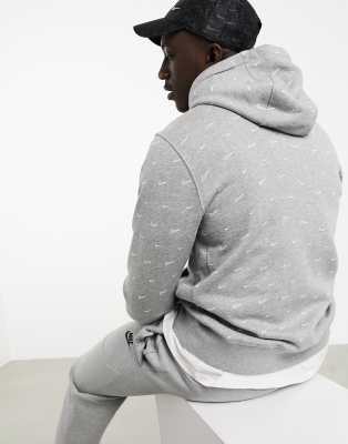 nike swoosh all over hoodie grey