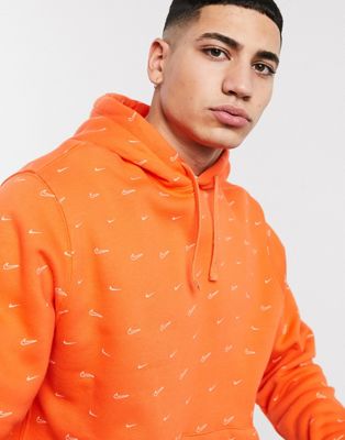 nike swoosh orange hoodie