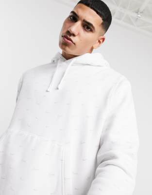 nike all over swoosh hoodie white