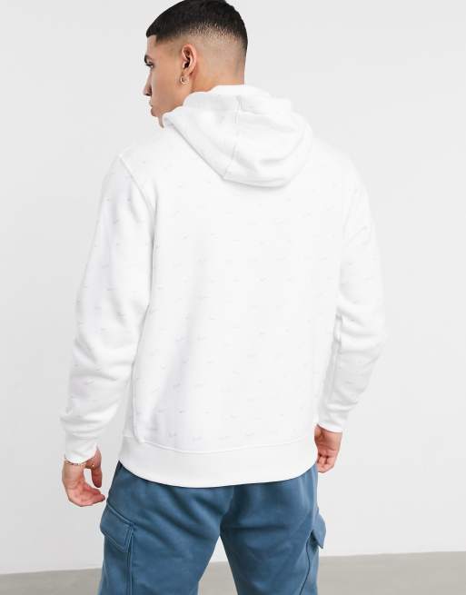 Nike All Over Print Swoosh Hoodie - White - Mens from Jd Sports on 21  Buttons