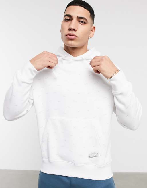 White nike hoodie with swoosh all over new arrivals