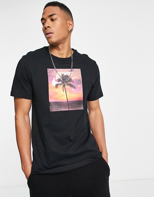 Nike all smiles and sunshine graphic t-shirt in black