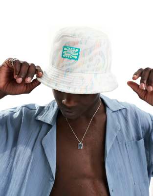 Nike Nike apex bucket hat in white and blue print