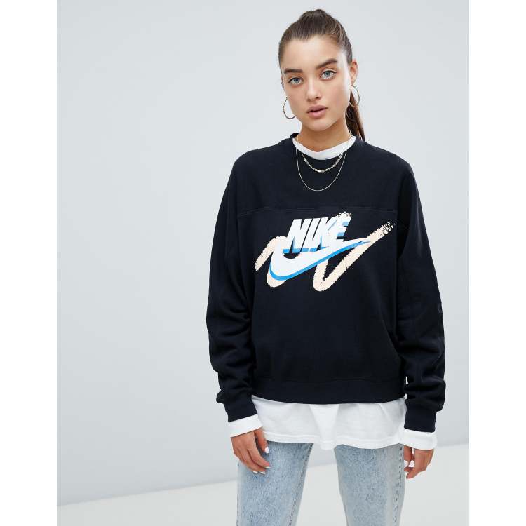 Nike archive white 2025 scribble logo sweatshirt