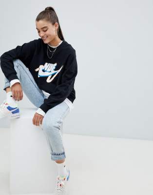 nike archive black scribble logo sweatshirt