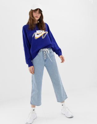 nike archive blue graphic logo sweatshirt