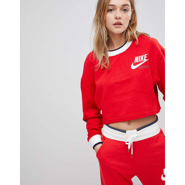 Nike reversible archive store crop crew