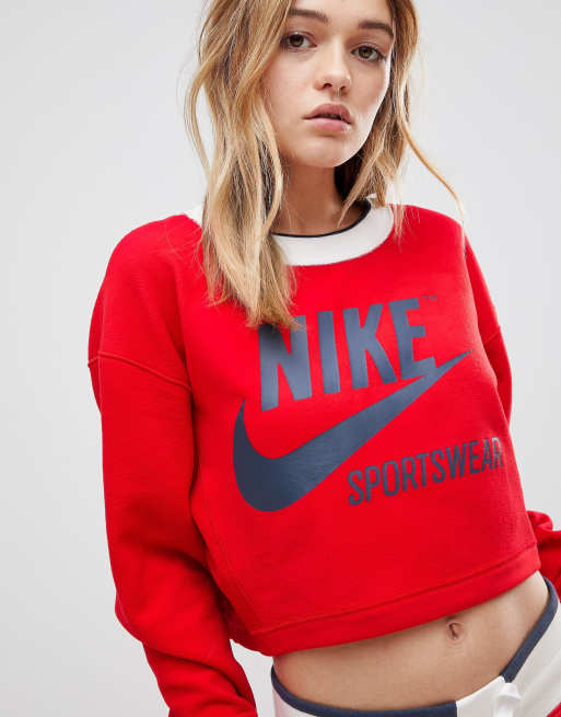 Nike reversible archive store crop crew