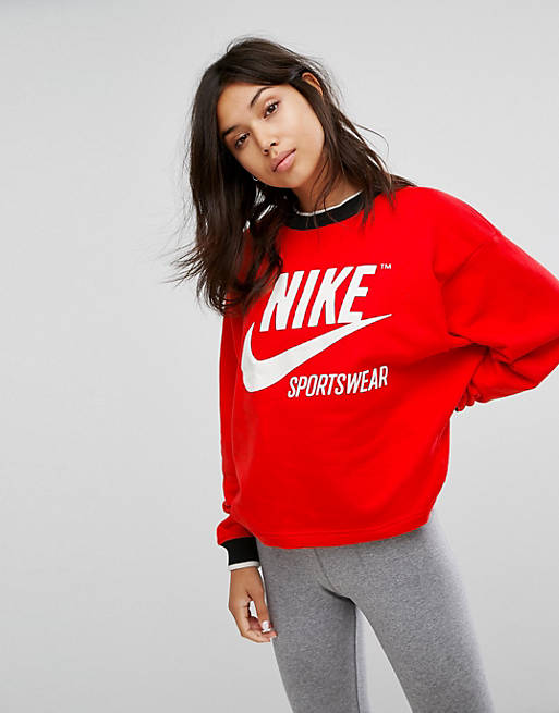 Nike Archive Sweatshirt In Red | ASOS