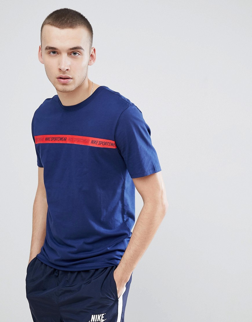 Nike Archive Taping T-Shirts In Navy 943054-429