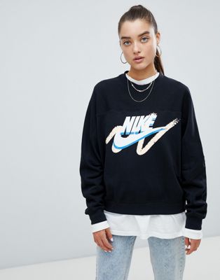 Nike - Archive - Zwart sweatshirt met tekstlogo