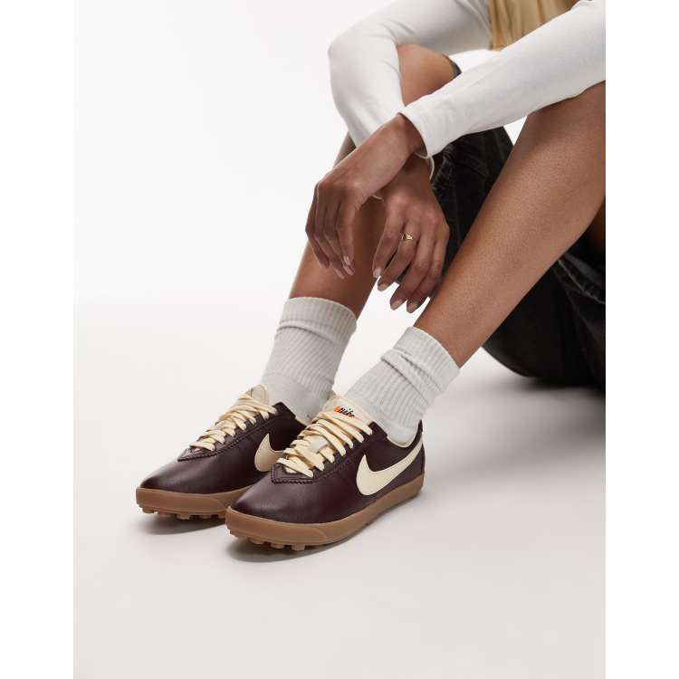 Nike Astrograbber leather sneakers in burgundy | ASOS