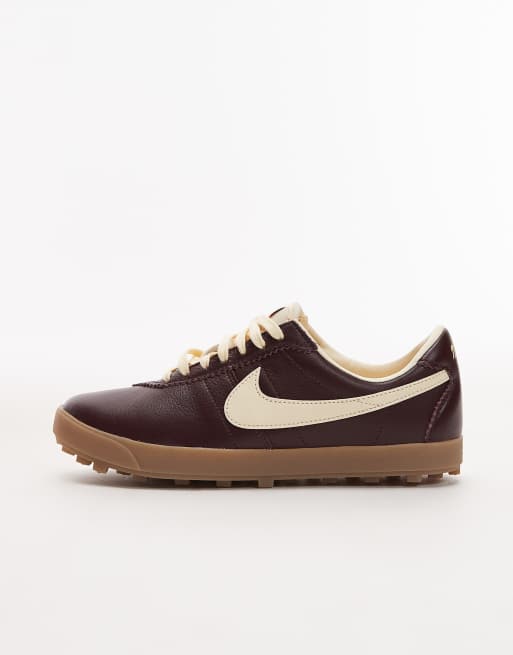 Nike Astrograbber leather sneakers in burgundy | ASOS