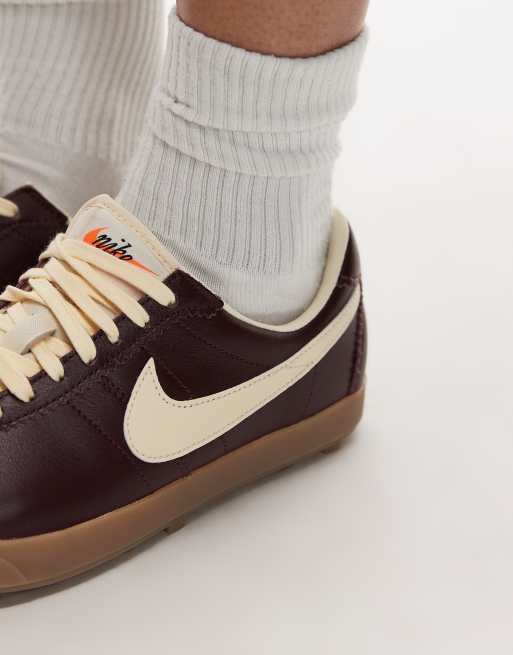 Nike Astrograbber leather sneakers in burgundy | ASOS