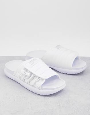 Nike Asuna 2 Sliders In Triple White In White