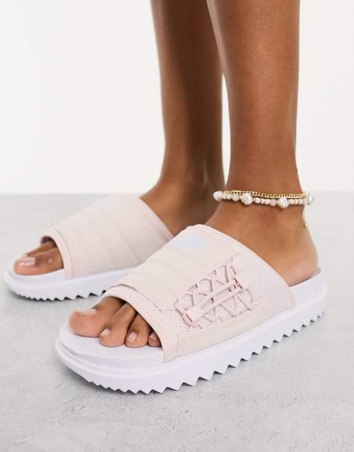 Claquette nike blanche store et rose