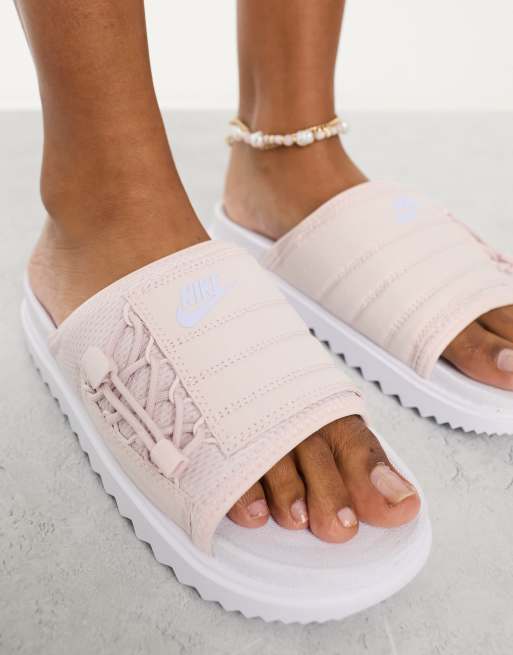 Claquette nike blanche store et rose