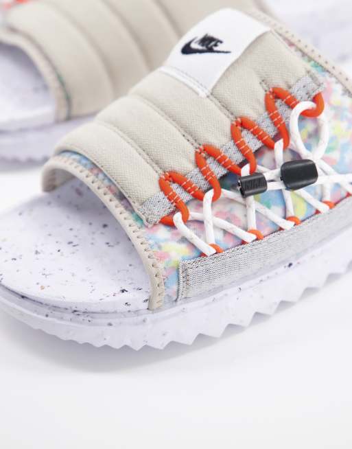 Nike Asuna Crater sliders in stone | ASOS display picture 1